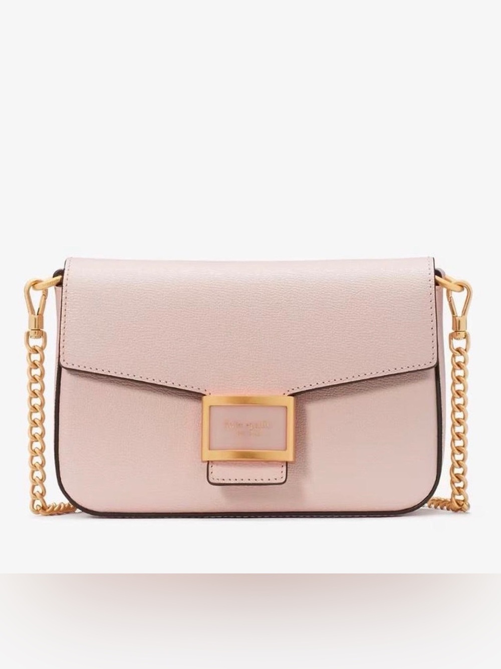 KATE SPADE Katy Textured Leather Flap Chain Crossbody - Antique Pink EUC